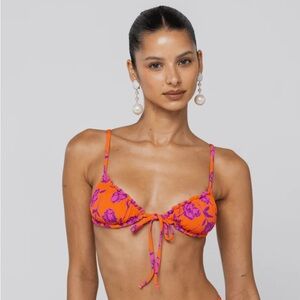RESA Orange and Purple Floral Bikini Top